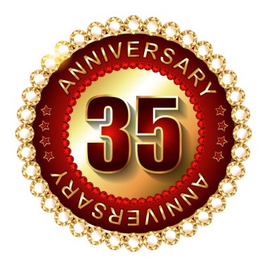 35 yıl yıldönümü altın etiketi.