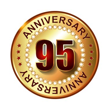 95 yıl yıldönümü altın etiketi.