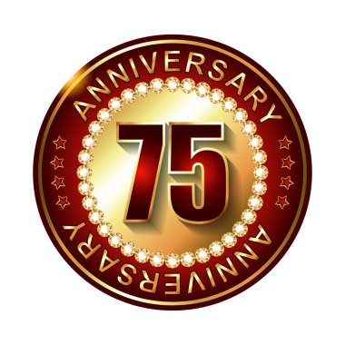 75 yıl yıldönümü altın etiketi.