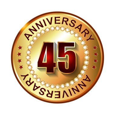 45 yıl yıldönümü altın etiketi.