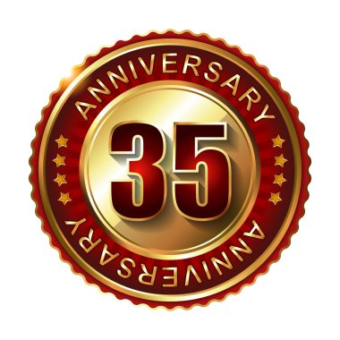 35 yıl yıldönümü altın etiketi.