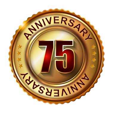75 yıl yıldönümü altın etiketi.