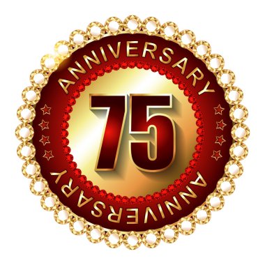 75 yıl yıldönümü altın etiketi.