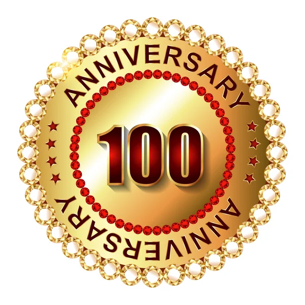 100 jaar verjaardag etiket. — Stockvector