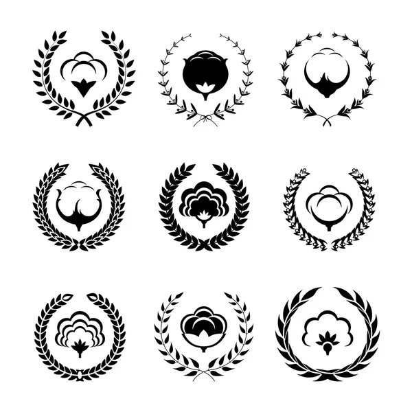 Cotton icons and logo set — Stock Vector