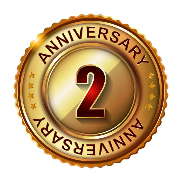 2  Years anniversary label — Stock Vector