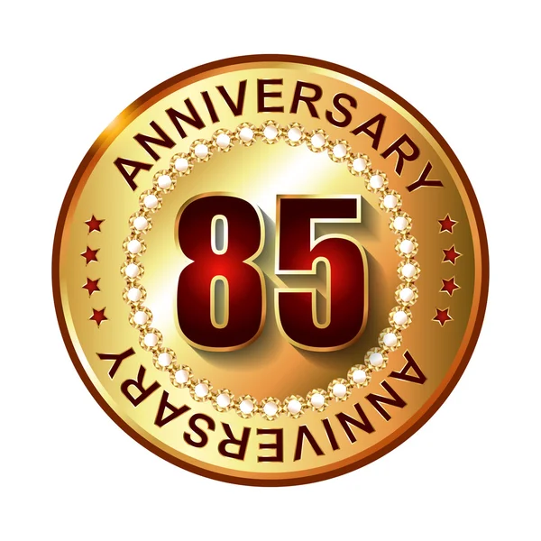 85 ans label d'or anniversaire . — Image vectorielle