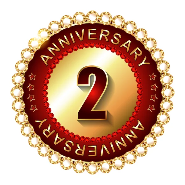 2  Years anniversary label — Stock Vector