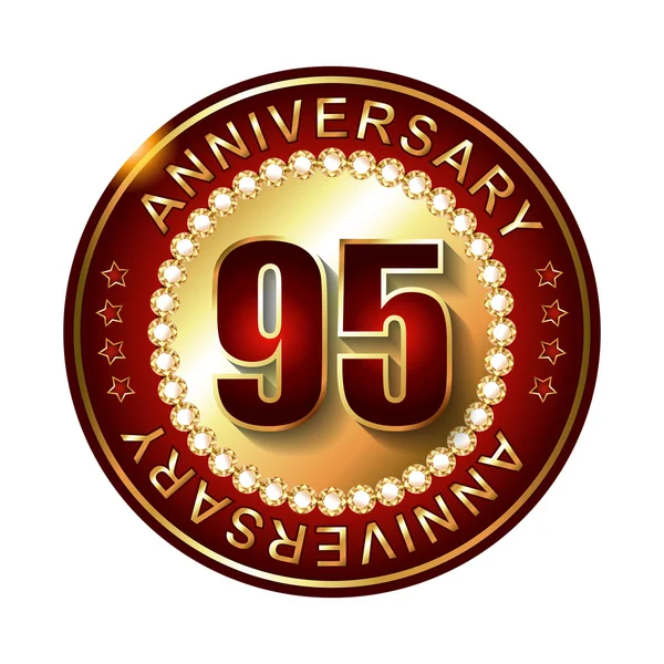 95 ans label d'or anniversaire . — Image vectorielle