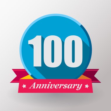 kurdele ile 100 yıldönümü etiket