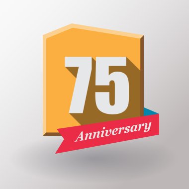 Kurdele ile 75 yıldönümü etiket