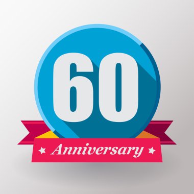 Kurdele ile 60 yıldönümü etiket