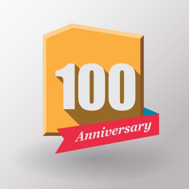 kurdele ile 100 yıldönümü etiket