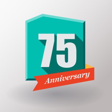 Kurdele ile 75 yıldönümü etiket