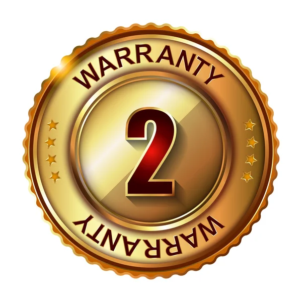 2 years warranty golden label — Stock Vector