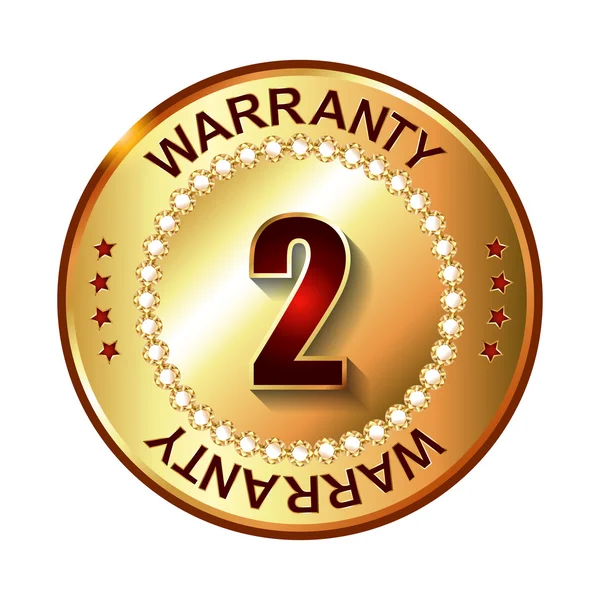 2 years warranty golden label — Stock Vector