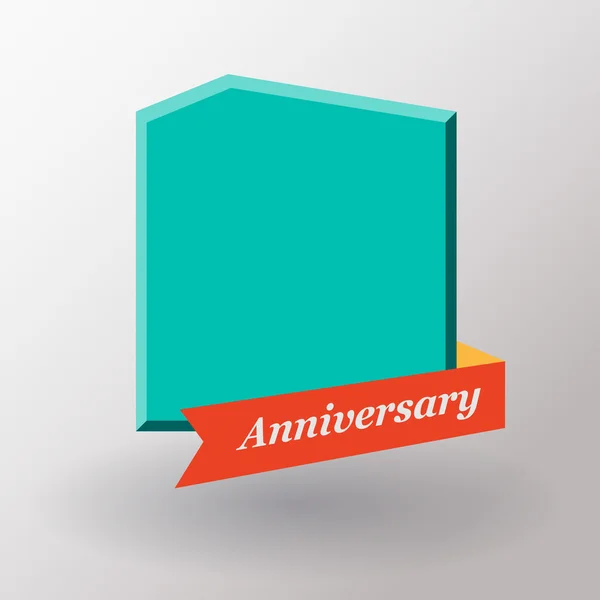 Anniversary label with ribbon — Stock Vector