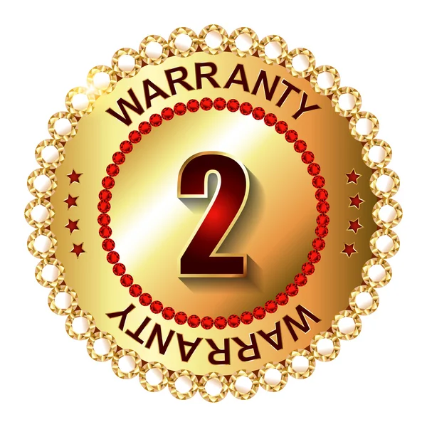2 years warranty golden label — Stock Vector