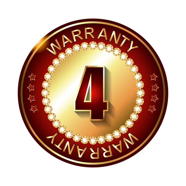 4 years warranty golden label — Stock Vector