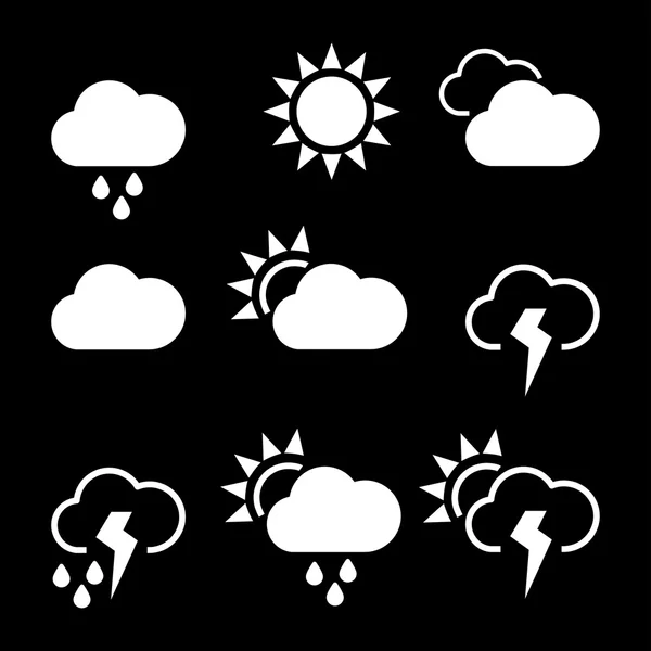 Widgets meteorológicos ícones modelo — Vetor de Stock