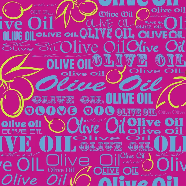Olive oil seamless pattern — Stock Vector
