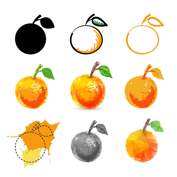 Aquarelle main grunge orange — Image vectorielle