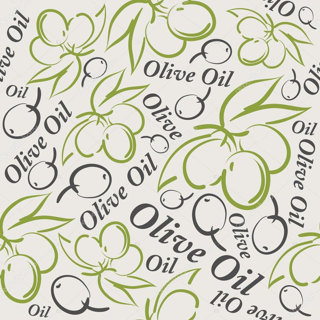 Olive oil seamless pattern