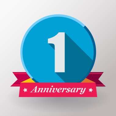 Kurdele ile 1 yıldönümü etiket