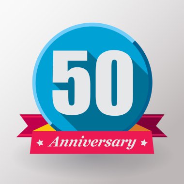 Kurdele ile 50 yıldönümü etiket