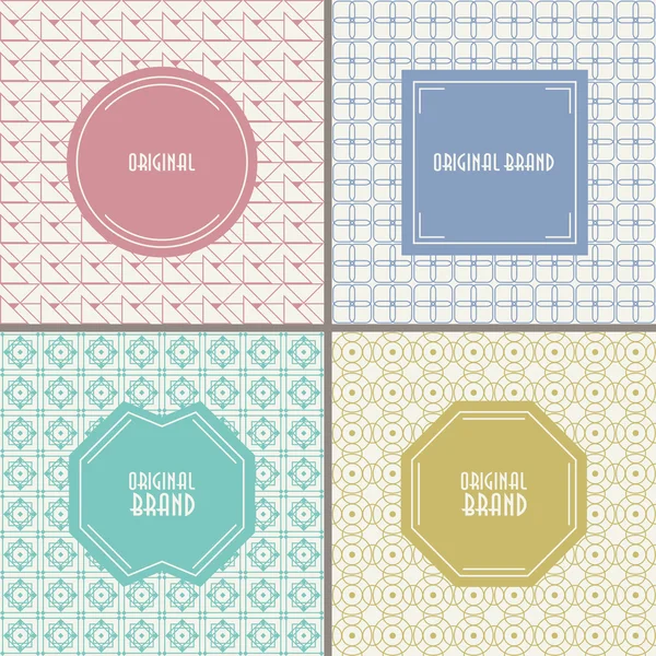 Set logo geometrico, etichette e badge — Vettoriale Stock