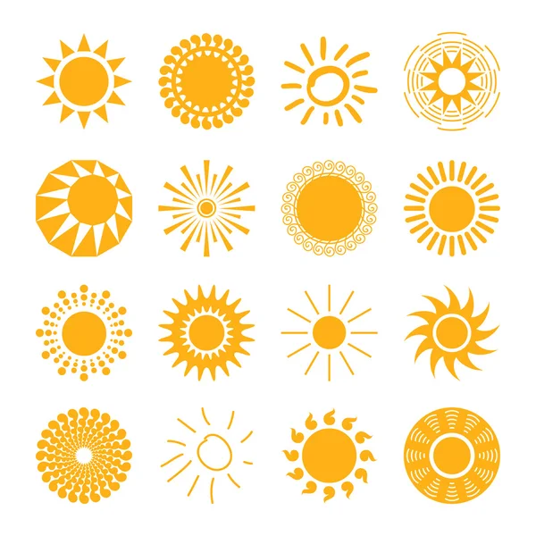 Sol iconos conjunto — Vector de stock