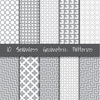 Seamless Geometric Patterns Set.