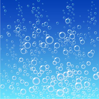 Water bubbles pattern on blue background.  clipart