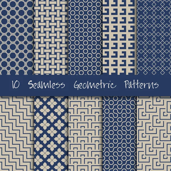 Seamless Geometric Patterns Set. — Stock Vector