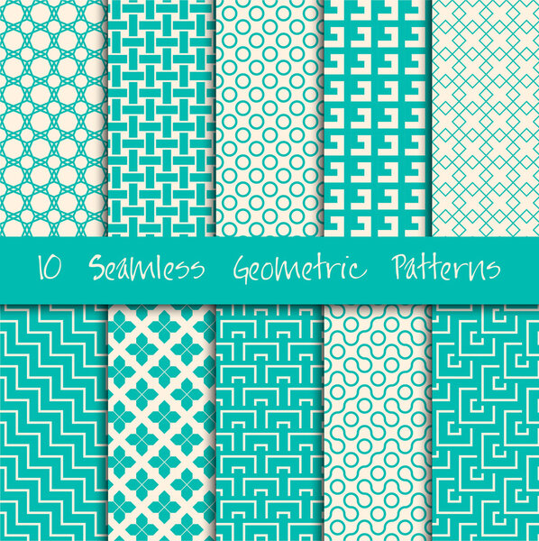 Seamless Geometric Patterns Set.