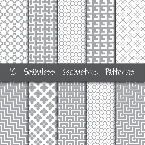 Seamless Geometric Patterns Set. — Stock Vector