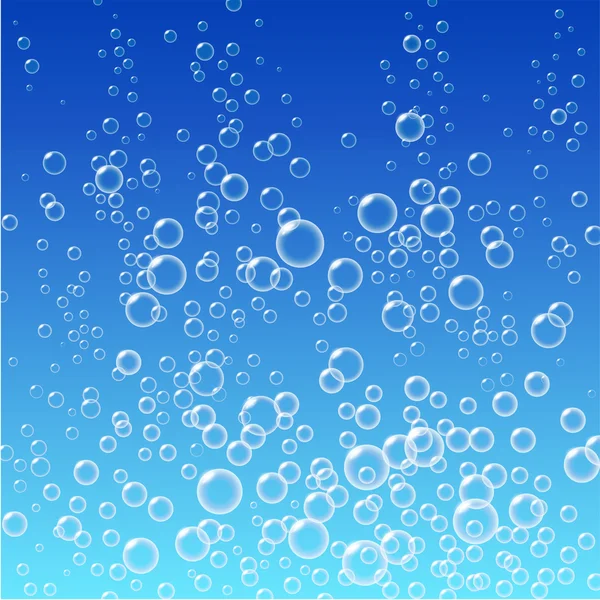 Water bubbles pattern on blue background. — Stock Vector