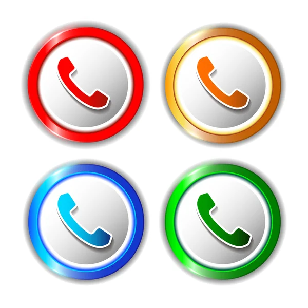Botones de iconos del teléfono — Vector de stock