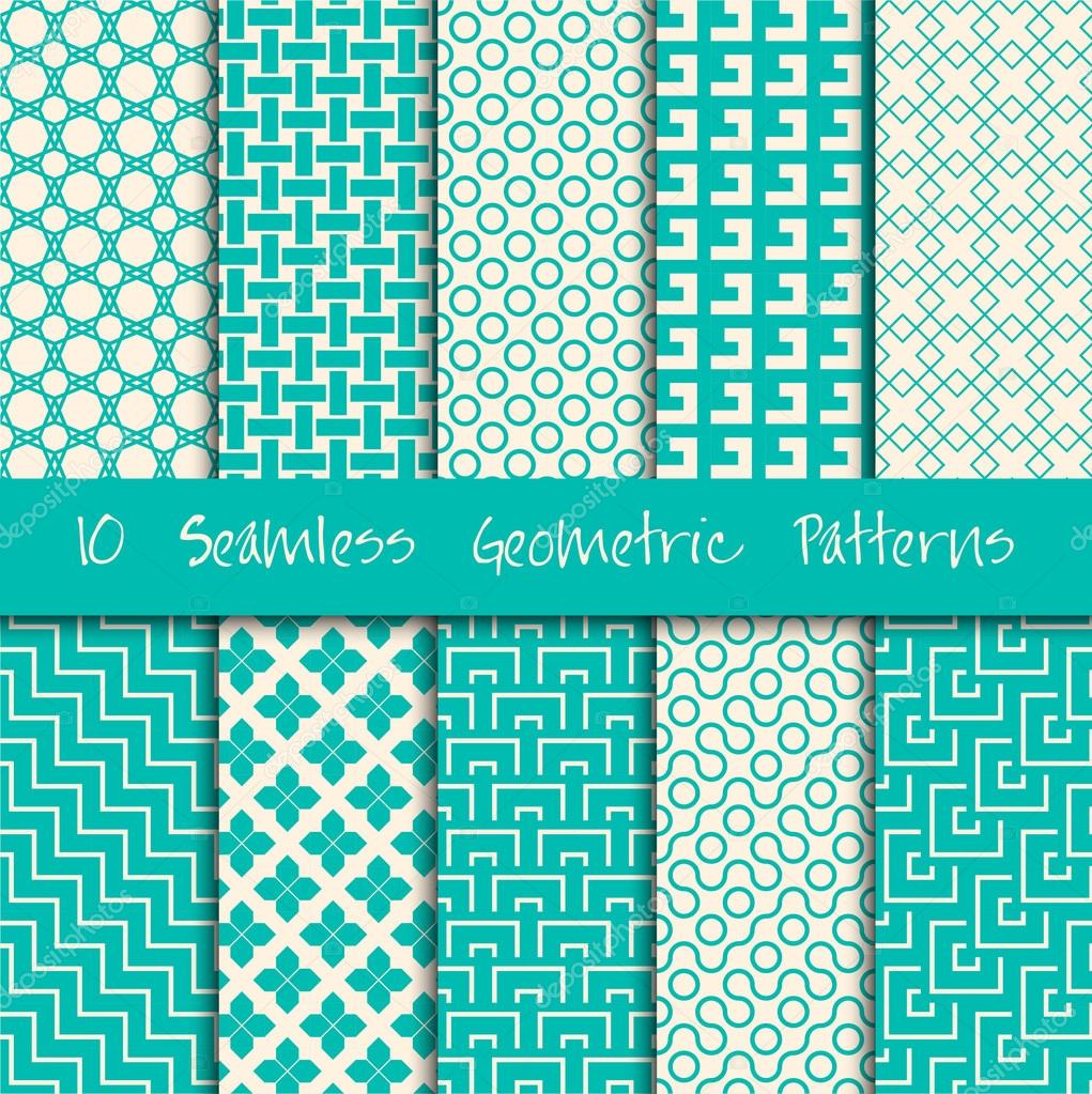 Seamless Geometric Patterns Set — Stock Vector © Galastudio 74198783