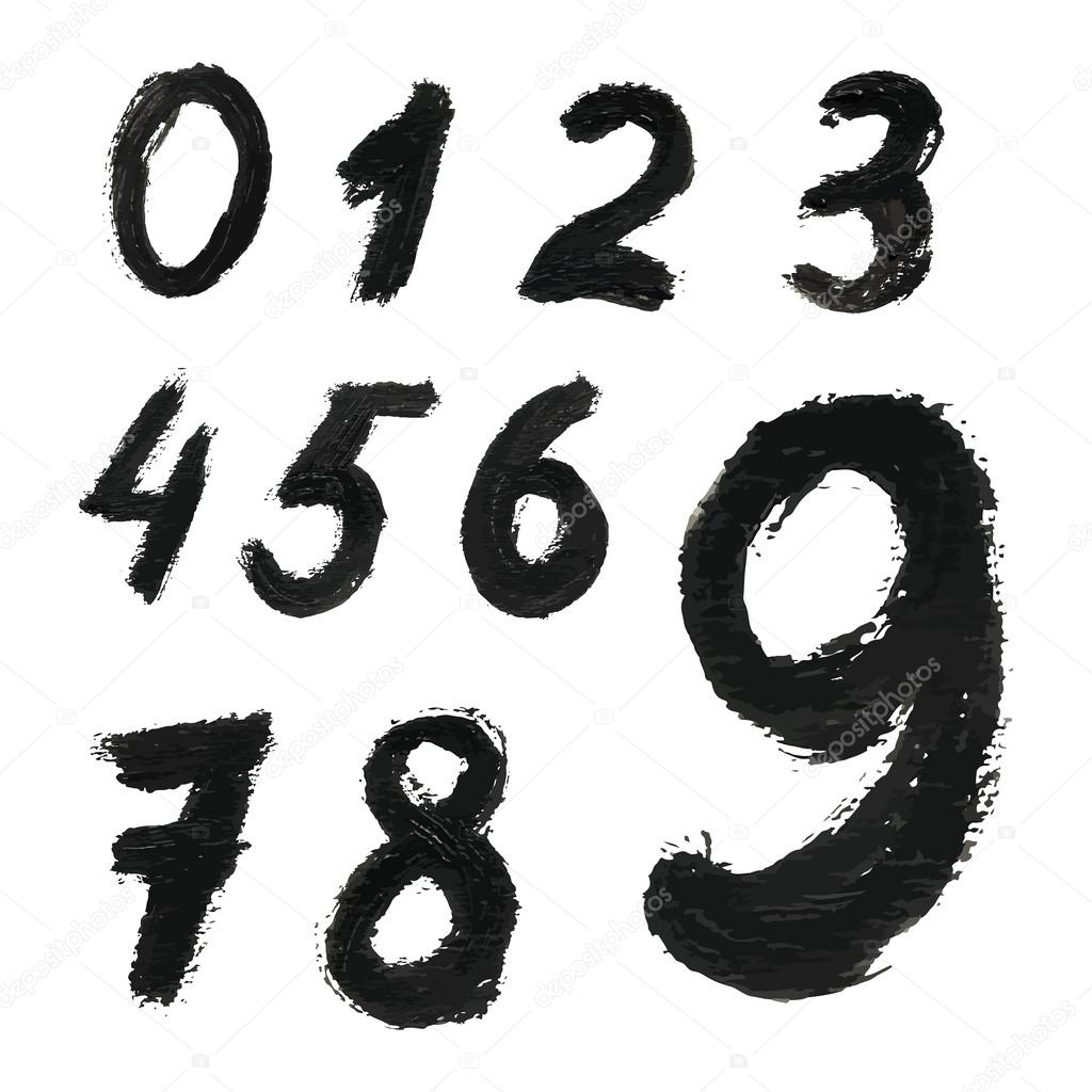 Premium Vector  The numbers 1234567890 are handwritten in black ink