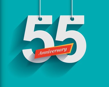 55 Anniversary numbers with ribbon