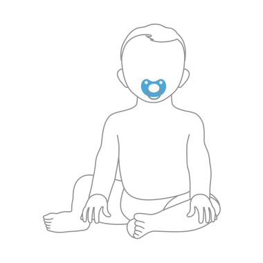 Sweet little boy sitting with soother