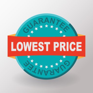 Lowest price guarantee flat label clipart
