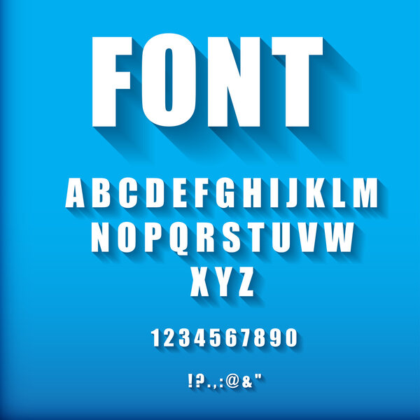 3d font on blue