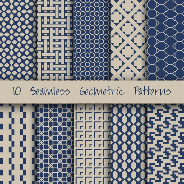 Grunge Seamless Geometric Patterns — Stockový vektor