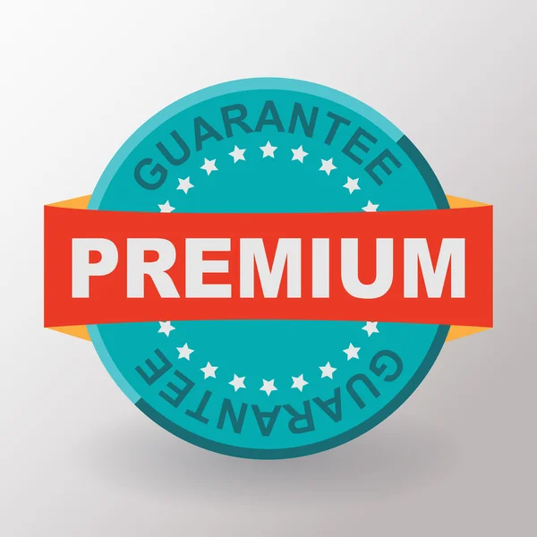 Etiqueta plana de garantia premium com fita — Vetor de Stock