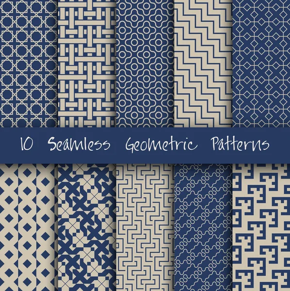 Grunge Seamless Geometric Patterns — Stockvector