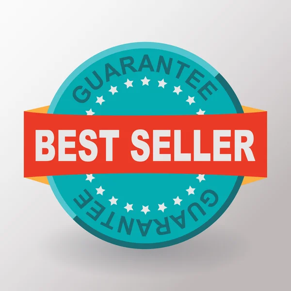 Best seller guarantee flat label — Stockový vektor