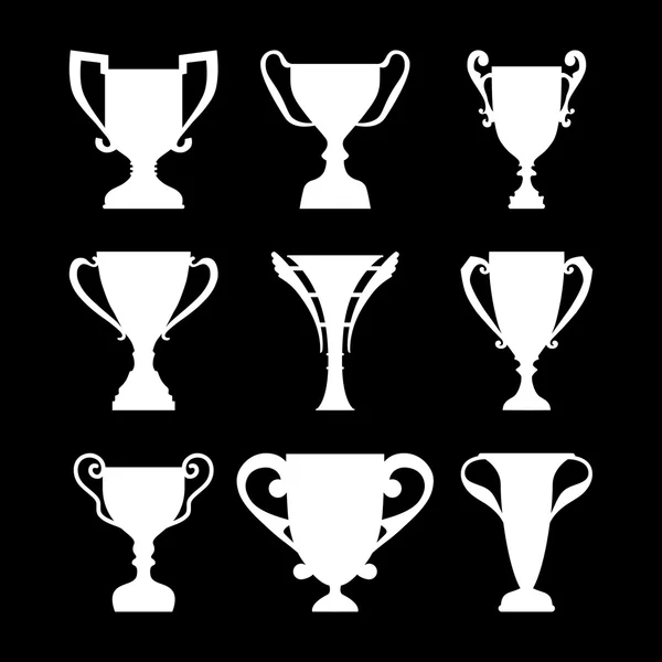 Winner Trophy Cup Silhouette — Stok Vektör