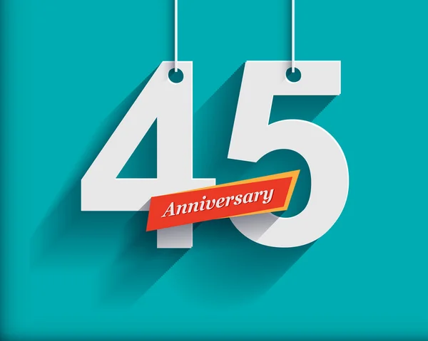 45 Anniversary numbers with ribbon — 图库矢量图片